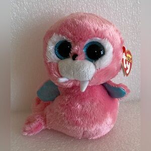 Ty Beanie Boos TUSK The Pink Walrus Plush Toy with Glittery Eyes 6 In w/Tag
